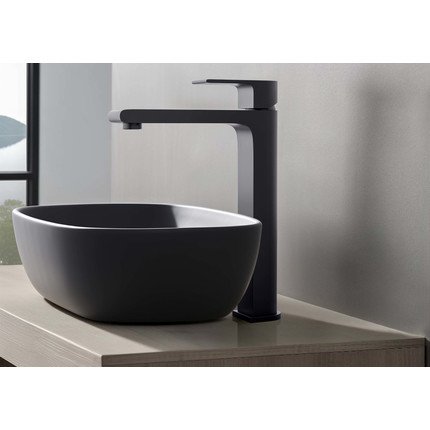 Смеситель для раковины высокий Aquatek Лира AQ1404MB, чёрный матовый, Цвет производителя: чёрный матовый фото 2