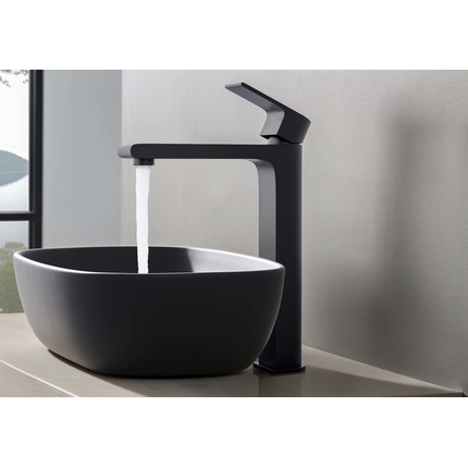 Смеситель для раковины высокий Aquatek Лира AQ1404MB, чёрный матовый, Цвет производителя: чёрный матовый фото 4