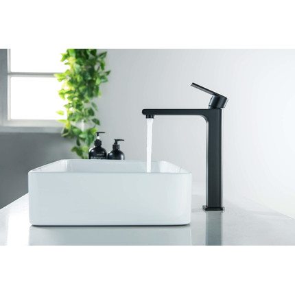 Смеситель для раковины высокий Aquatek Лира AQ1404MB, чёрный матовый, Цвет производителя: чёрный матовый фото 5