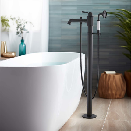 Смеситель для ванны Aquatek Классик AQ1545MB, чёрный матовый, Цвет производителя: чёрный матовый фото 3