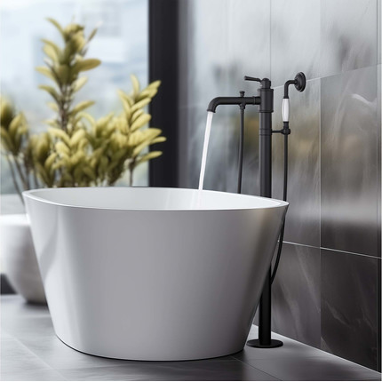 Смеситель для ванны Aquatek Классик AQ1545MB, чёрный матовый, Цвет производителя: чёрный матовый фото 5