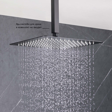 Верхний душ Aquatek 300x300 мм AQ2074MB, чёрный матовый фото 6