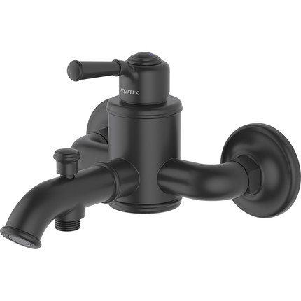 Набор смесителей 3 в 1 для ванны с коротким изливом Aquatek Классик AQ1530MB, чёрный матовый, Цвет производителя: чёрный матовый фото 3
