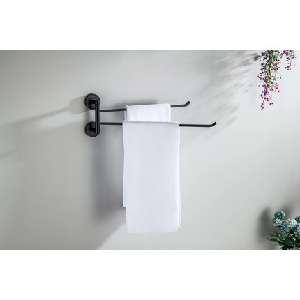 Держатель для полотенец Aquatek Бетта AQ4613MB, цвет чёрный матовый фото 4