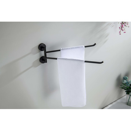 Держатель для полотенец Aquatek Бетта AQ4613MB, цвет чёрный матовый фото 5