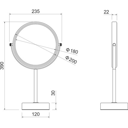 Зеркало косметическое настольное Aquatek  AQ4914CR фото 10