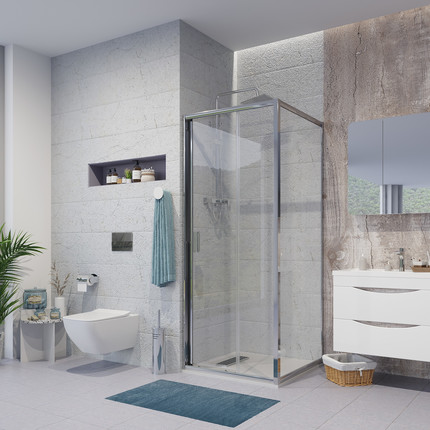 Душевое ограждение Niagara Nova 100x100 см NG-62-10A-A100, хром/прозрачное фото 