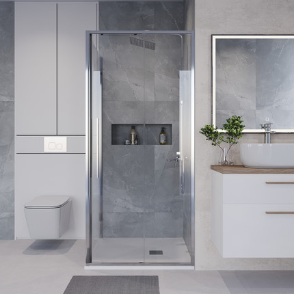 Душевое ограждение Niagara Nova 90x80 см NG-64-9A-A80-34, хром/прозрачное фото 4