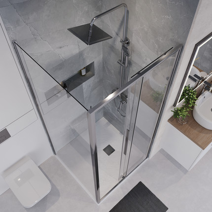 Душевое ограждение Niagara Nova 90x80 см NG-64-9A-A80-34, хром/прозрачное фото 5