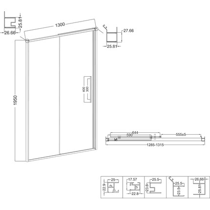 Душевая дверь Niagara Nova 130 см NG-34-L13CHGR, графит матовый/шиншилла - 12 Душевая дверь Niagara Nova 130 см NG-34-L13CHGR, графит матовый/шиншилла фото 12