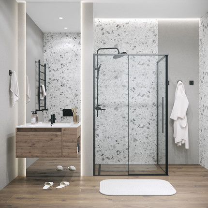 Душевое ограждение Grossman Galaxy 140x80 см 120.K33.01.1480.21.00, чёрный матовый/прозрачное фото 3