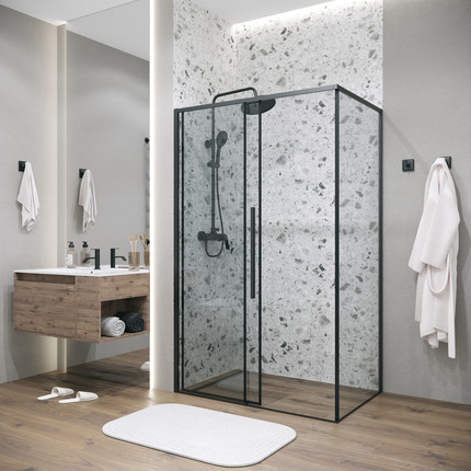 Душевое ограждение Grossman Galaxy 140x80 см 120.K33.01.1480.21.00, чёрный матовый/прозрачное фото 5