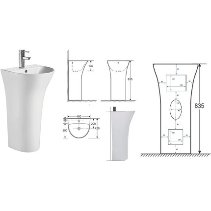 Раковина напольная Ceruttispa Simona 48 см фото 7
