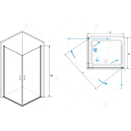 Душевое ограждение RGW LE-30 80х80 см 06123008-11, хром/прозрачное фото 2