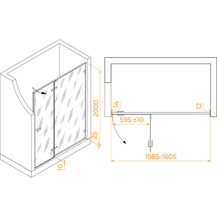 Душевая дверь RGW Stilvoll SV-004B 160 см 353200416-14 (стекло 8 мм) чёрный/прозрачное - 2 Душевая дверь RGW Stilvoll SV-004B 160 см 353200416-14 (стекло 8 мм) чёрный/прозрачное фото 2