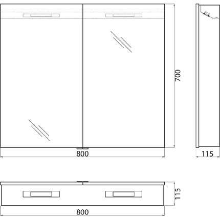 Зеркало-шкаф BelBagno SPC-2A-DL-BL-800 80 см, хром - 10 Зеркало-шкаф BelBagno SPC-2A-DL-BL-800 80 см, хром фото 10