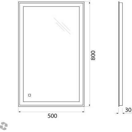 Зеркало BelBagno SPC-GRT-500-800-LED-TCH 50 см - 9 Зеркало BelBagno SPC-GRT-500-800-LED-TCH 50 см фото 9