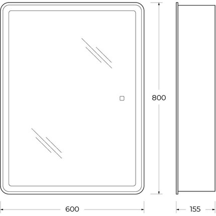 Зеркало-шкаф BelBagno 60 см SPC-MAR-600/800-1A-LED-TCH - 13 Зеркало-шкаф BelBagno 60 см SPC-MAR-600/800-1A-LED-TCH фото 13