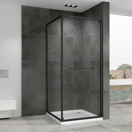 Душевое ограждение Abber Schwarzer Diamant 90x90 см AG0A090B, чёрный/прозрачное фото 2