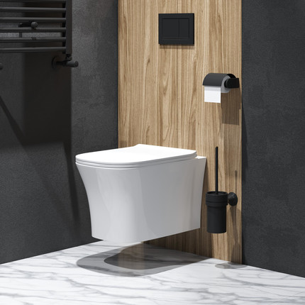 Унитаз подвесной безободковый Grossman Style GR-4474S с крышкой микролифт, белый глянцевый фото 5