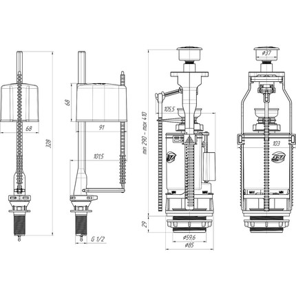 Сливной механизм Ани Пласт WC3550 фото 2