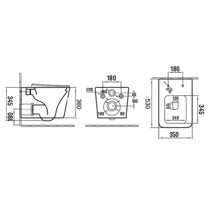 Унитаз подвесной безободковый Azario Nova AZ-2216-SP с тонкой крышкой микролифт фото 3