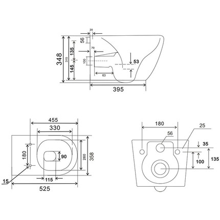 Унитаз подвесной безободковый Veconi Ento VEN-52T (Система смыва торнадо) с тонкой крышкой микролифт фото 6