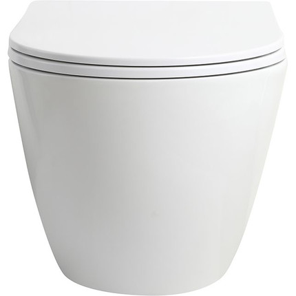 Унитаз подвесной безободковый Veconi Ento VEN-52T (Система смыва торнадо) с тонкой крышкой микролифт фото 3