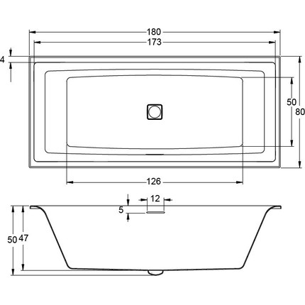 Ванна акриловая Riho STILL SQUARE 180x80 см BR0100500K00132 фото 5