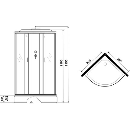 Душевая кабина Niagara Classic 80x80 см NG-3503-14, хром/тонированное (безсиликоновая сборка) фото 12