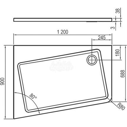 Поддон Ravak Asymetric Pro 120х90 см XA25G70101L фото 5