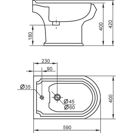 Биде напольное Cezares King Palace CZR-618-T фото 3