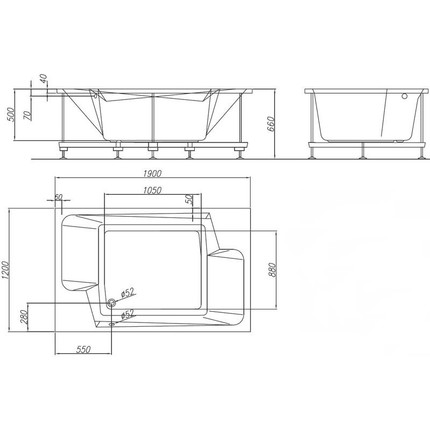 Ванна акриловая Kolpa-San Nabucco 190x120 см фото 7