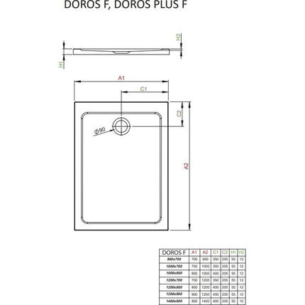 Поддон акриловый Radaway Doros Plus F 120х90 см SDRFP1290-01 фото 2