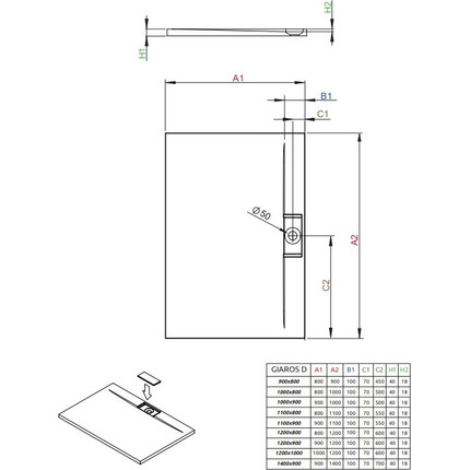 Поддон мраморный Radaway Giaros D 110х80 см M3GRD1180 фото 2