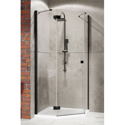 Душевое ограждение Radaway Essenza New Black PTJ 80х80 см L/R, черный/прозрачное -  Душевое ограждение Radaway Essenza New Black PTJ 80х80 см L/R, черный/прозрачное фото