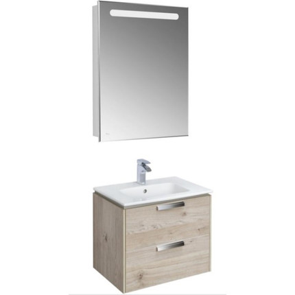 Тумба подвесная с раковиной Roca Lago 60 см 857295444, дуб светлый фото 4