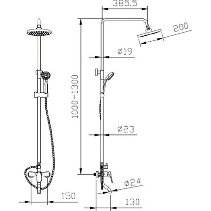 Душевая стойка Bravat Eler F6191238CP-A-RUS, хром - 2 Душевая стойка Bravat Eler F6191238CP-A-RUS, хром фото 2