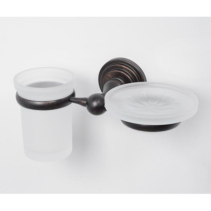 Стакан с мыльницей WasserKraft Isar K-7326, цвет тёмная бронза фото 2