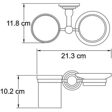 Стакан с мыльницей WasserKraft Isar K-7326, цвет тёмная бронза фото 4