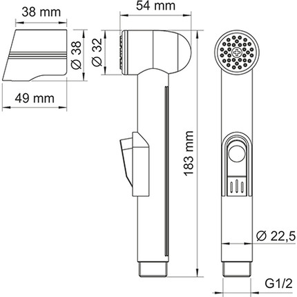 Набор для гигиенического душа WasserKraft A117451, чёрный фото 4