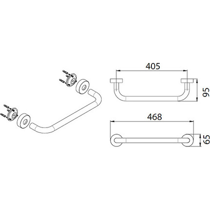 Поручень для ванны Fixsen Hotel FX-31017 45 см фото 3