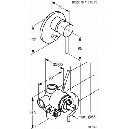Смеситель для ванны Kludi Bozz 387160576 фото 2