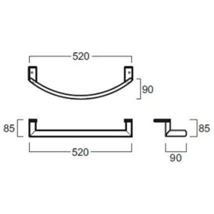 Полотенцедержатель для раковины Simas Lft Spazio 50 см LFT A5cr фото 2