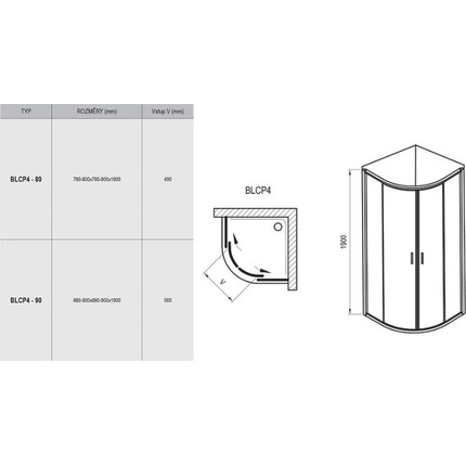 Душевое ограждение Ravak Blix BLCP4 80 см 3B240100ZG белый/матовое фото 5