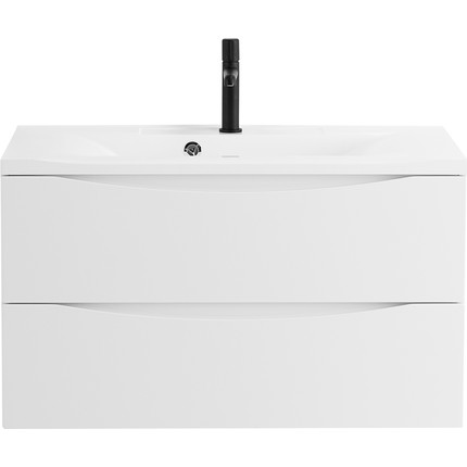 Тумба подвесная с раковиной BelBagno MARINO-1000-2C-SO-BO-P 100 см, Bianco Opaco фото 
