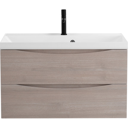 Тумба подвесная с раковиной BelBagno MARINO-800-2C-SO-RG-P 80 см, Rovere Grigio фото 