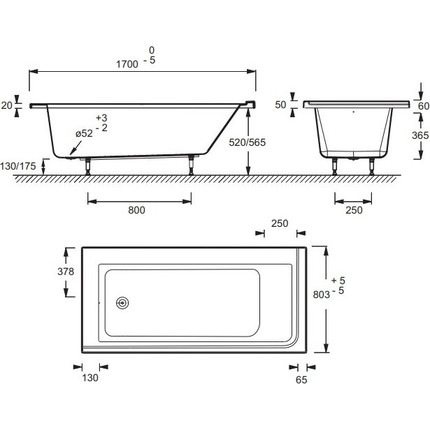 Ванна акриловая Jacob Delafon Formilia 170х80 см E6139R-00 фото 6