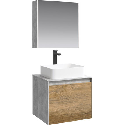 Тумба подвесная со столешницей Aqwella 5 Stars Mobi 60 см MOB0106BS/MOB0706DB, бетон светлый/дуб балтийский - 5 Тумба подвесная со столешницей Aqwella 5 Stars Mobi 60 см MOB0106BS/MOB0706DB, бетон светлый/дуб балтийский фото 5