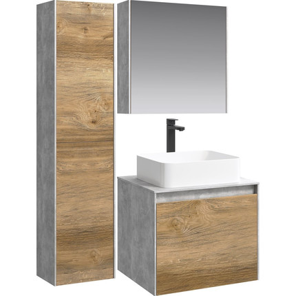 Тумба подвесная со столешницей Aqwella 5 Stars Mobi 60 см MOB0106BS/MOB0706DB, бетон светлый/дуб балтийский - 6 Тумба подвесная со столешницей Aqwella 5 Stars Mobi 60 см MOB0106BS/MOB0706DB, бетон светлый/дуб балтийский фото 6